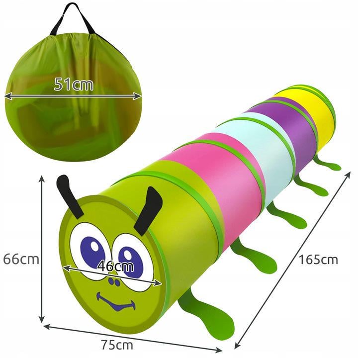 Туннель-палатка Kruzzel Гусеница игровая детская 165 см (23926) - фото 3 Туннель-палатка Kruzzel Гусеница игровая детская 165 см (23926) - фото 3