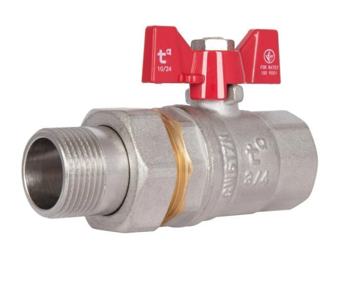 Кран шаровой с американкой Thermo Alliance Standart 3/4" ВН прямой PN40 бабочка (SD220W20)