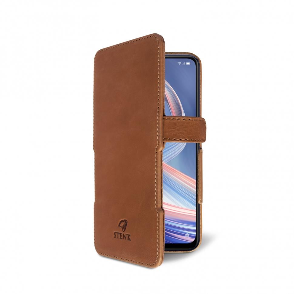 Чехол книжка Stenk Prime для OPPO A92s Коричневый (66859)
