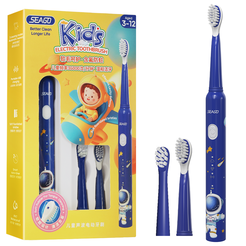 Звукова зубна щітка дитяча Seago SG2315 на акумуляторі Синій (3323)