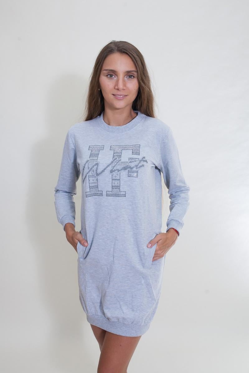 Туника с длинным рукавом What if S Светло-серый (88297)