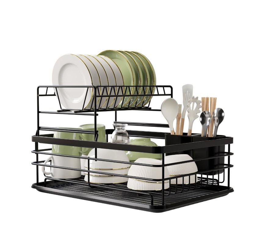 Сушарка для посуду 18420 27х32х43 см Чорний (5003855)