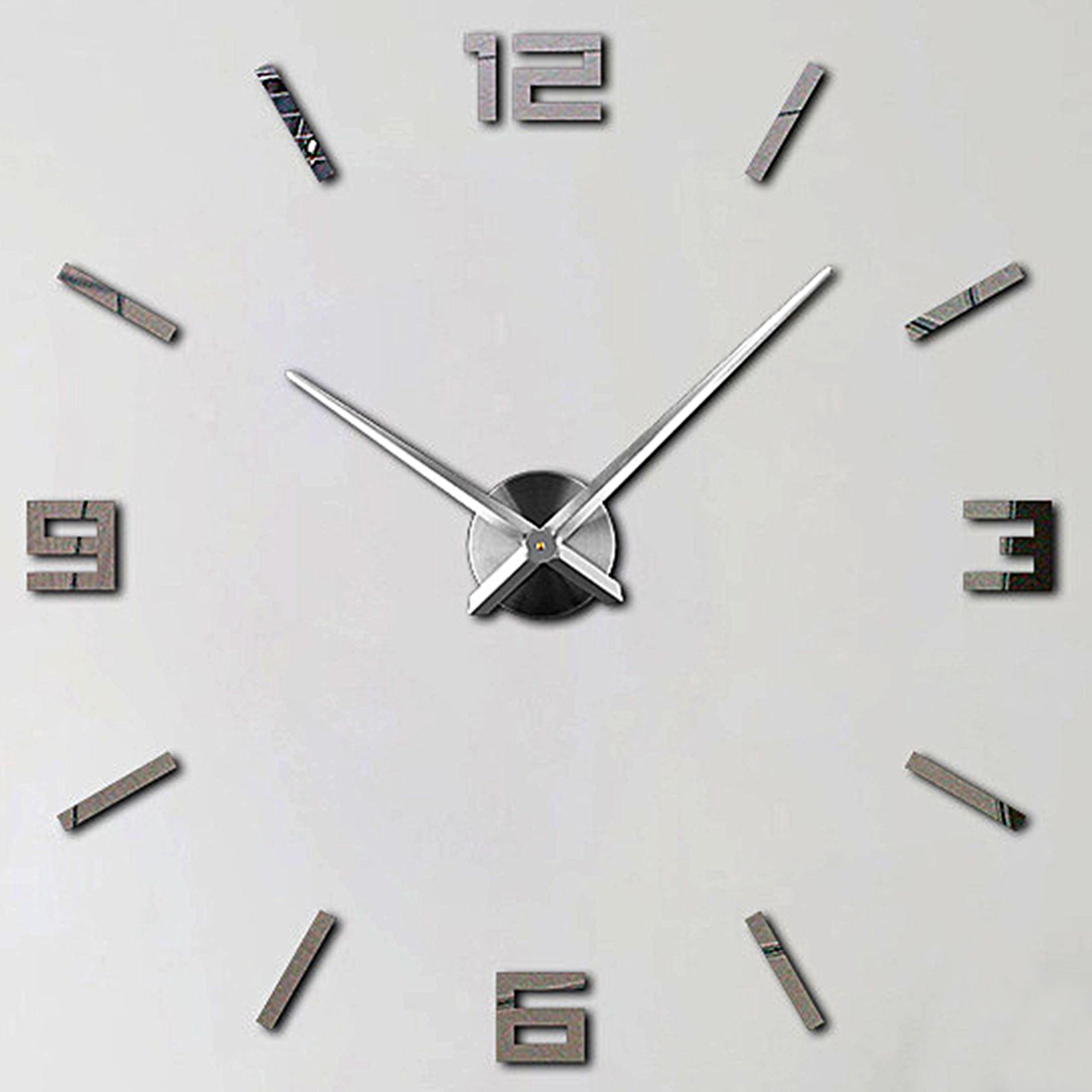 Часы настенные 3D Instant регулируемый диаметр Зеркально-серебристый (766) - фото 3