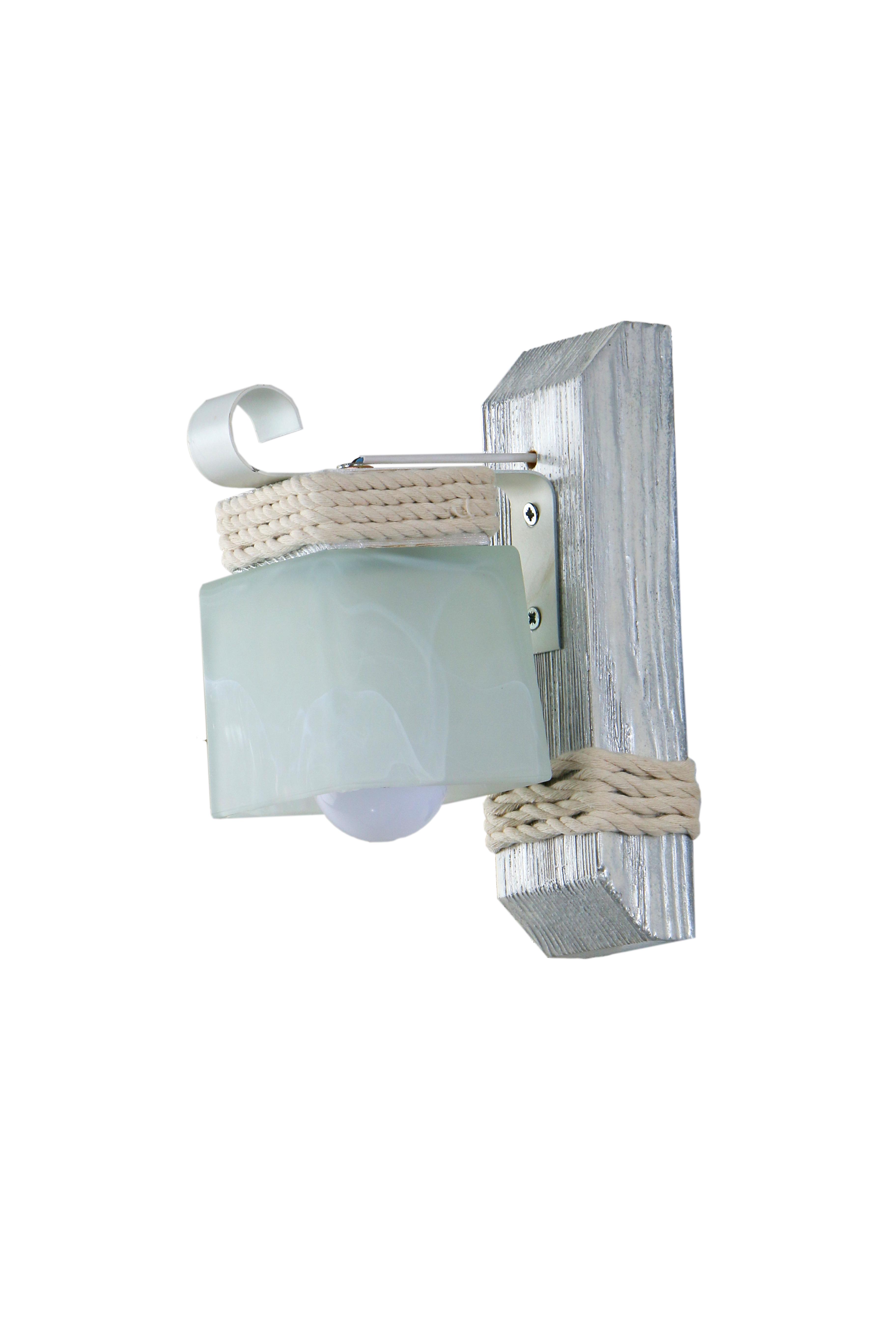 Бра деревянная Sirius на 1 плафон Белое серебро (S7027/1)