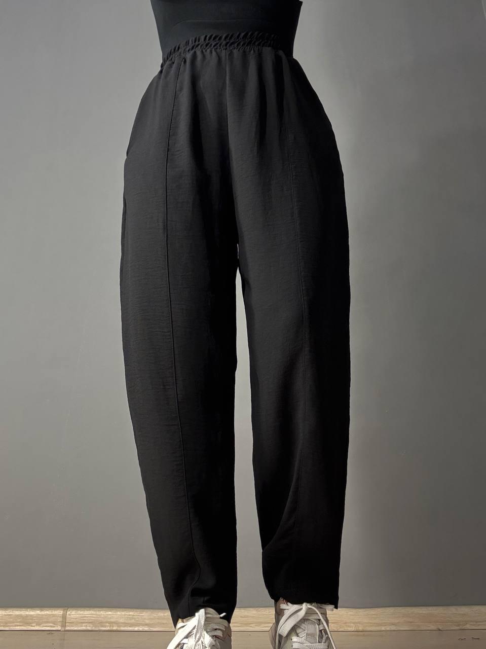 Брюки женские CLEW 0716 MOM с карманами шелковые шов впереди S Черный (2014)