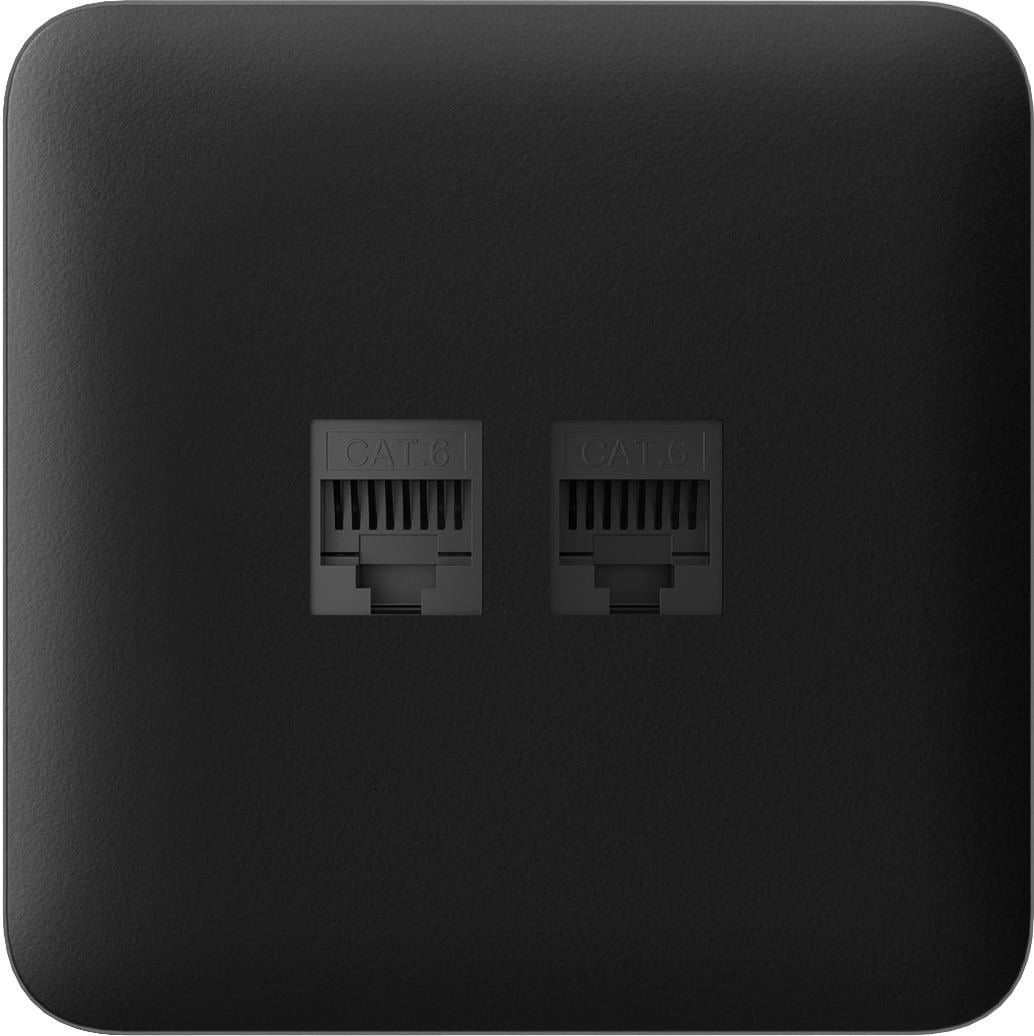 Панель передняя для встроенной интернет-розетки Ajax SoloCover LAN Black (17109)