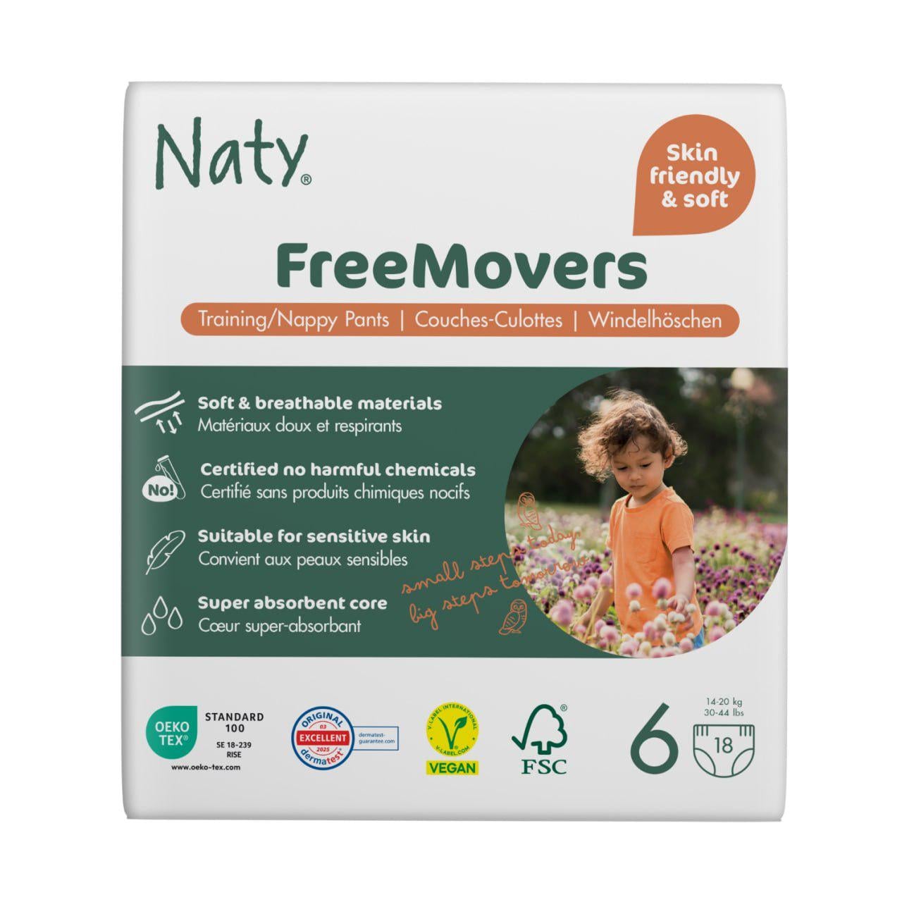 Трусики-подгузники детские FreeMovers NATY р. 6 18 шт. (37022885)