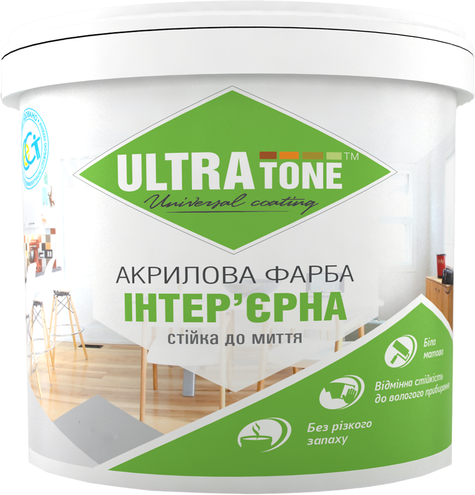 Фарба інтер'єрна ULTRAtone стійка до миття 1 кг (2642772630)