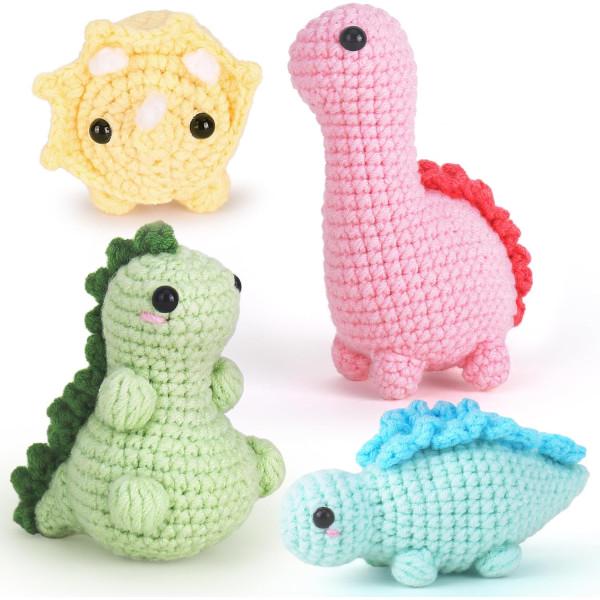 Набір для в'язання гачком Динозаврики для початківців пряжа/гачки/відео-інструкція
