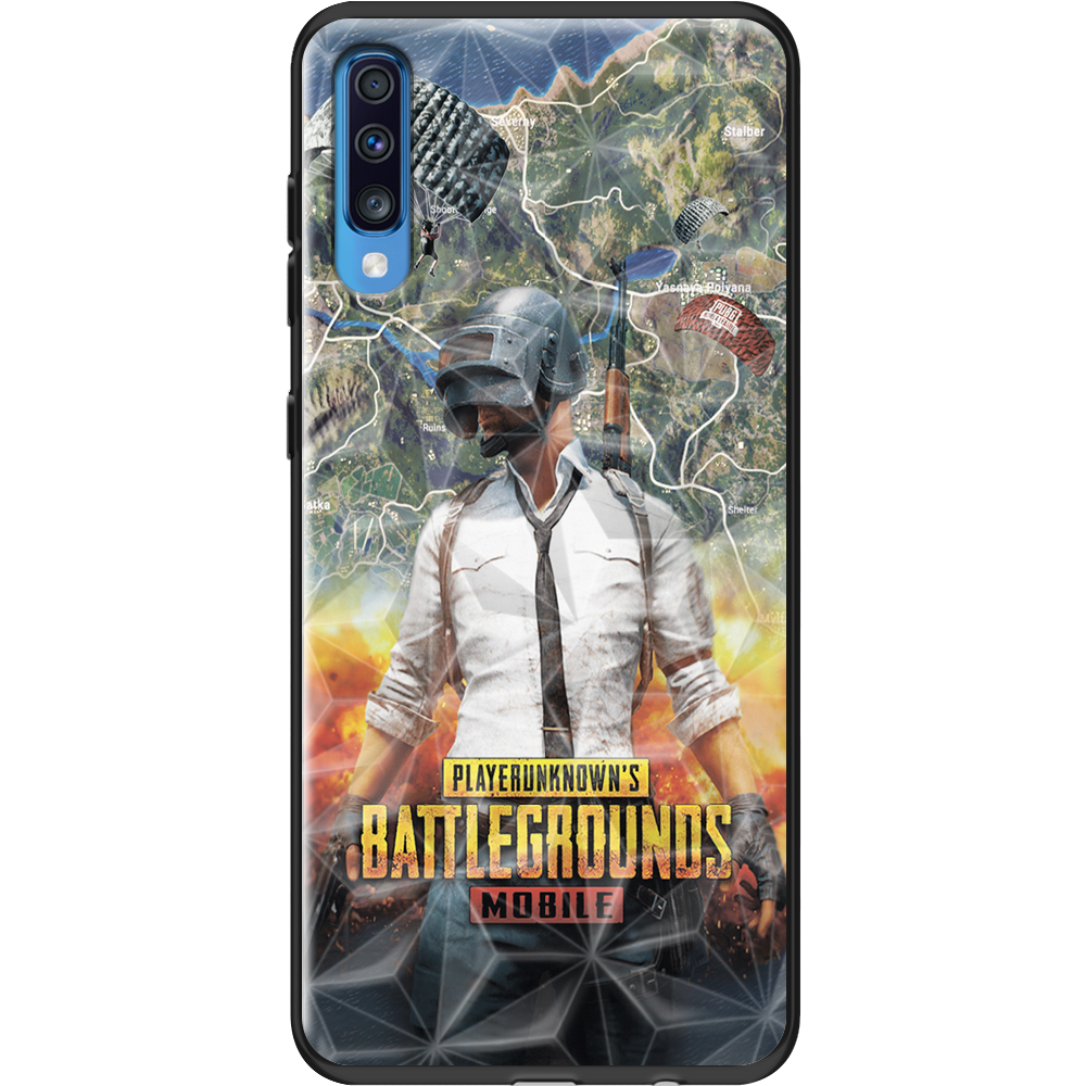 Чехол Boxface Samsung A705 Galaxy A70 PUBG Mobile Черный силикон с призмой (36860-up2309-37863)