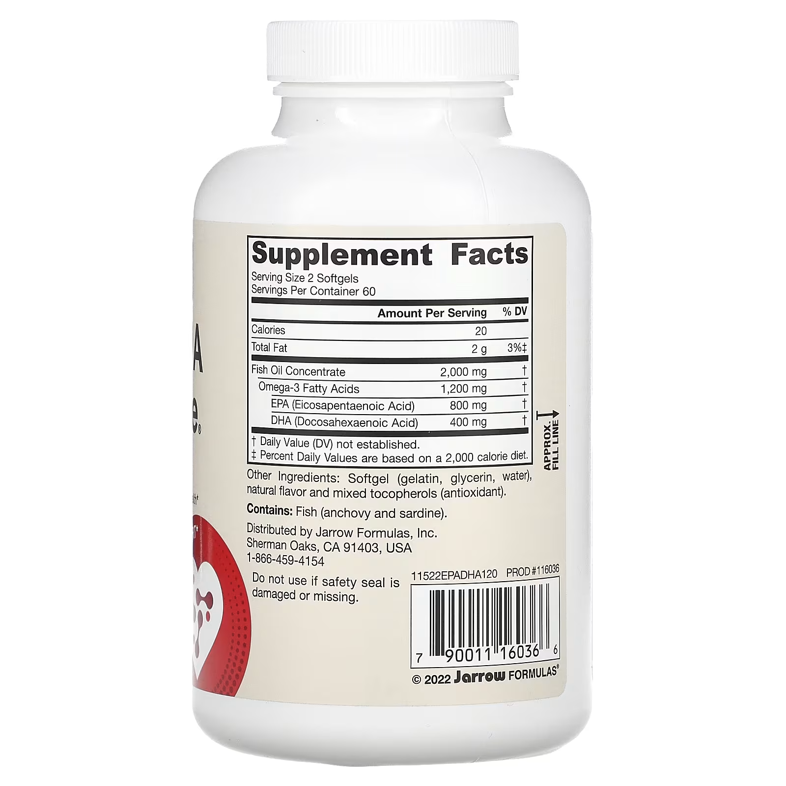 Жирные кислоты Jarrow Formulas EPA-DHA Balance 120 капс. - фото 2