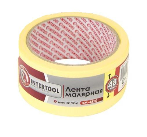 Лента малярная Intertool DM-4820 48 мм 20 м Желтый (10090574)