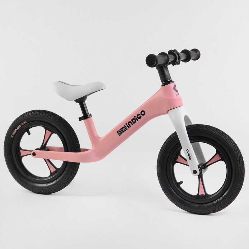 Біговел дитячий Corso Indigo 12" нейлонова рама надувні колеса Pink (115997)