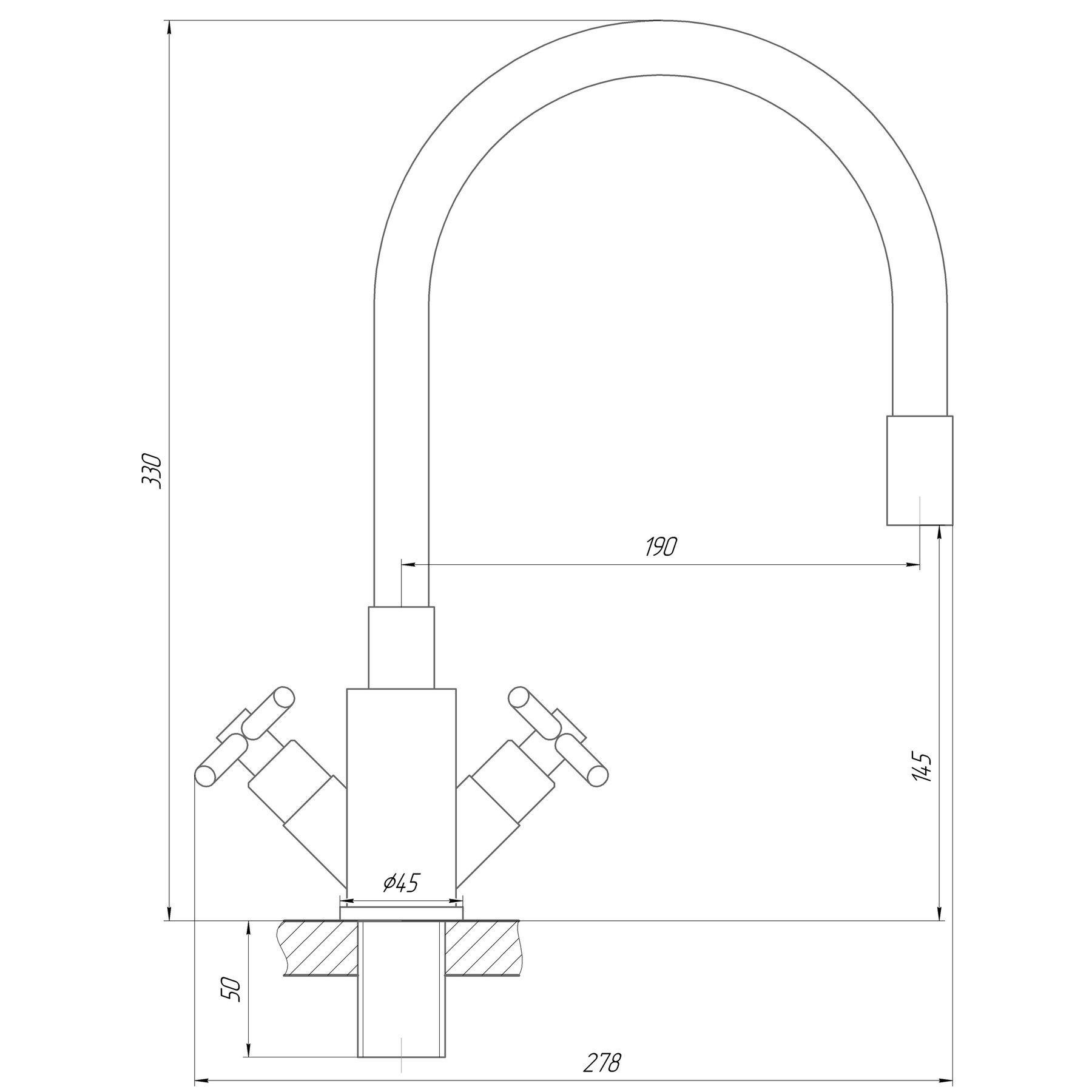 Змішувач для кухні Globus Lux Dukat SD4-203SB (000023001) - фото 2