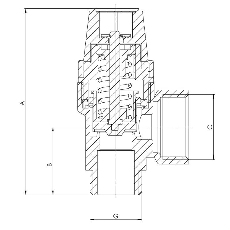 Клапан предохранительный KOER KR.1261 ВЗ 1/2"х3/4" 3 бар (KR3107) - фото 2