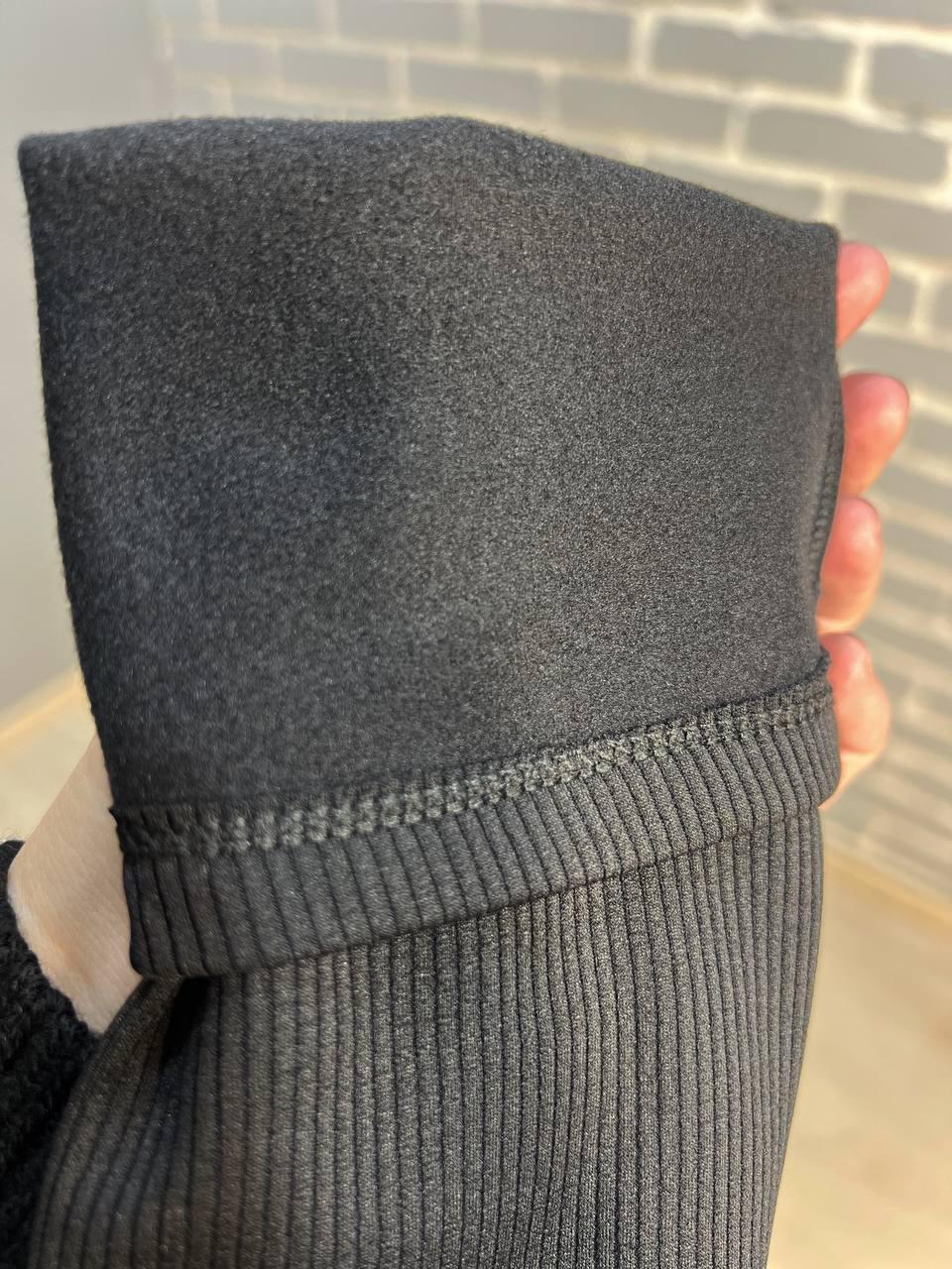 Лосины женские LADY HUREM 2395 рубчик широкий пояс утепленные 4XL Черный (1078) - фото 10