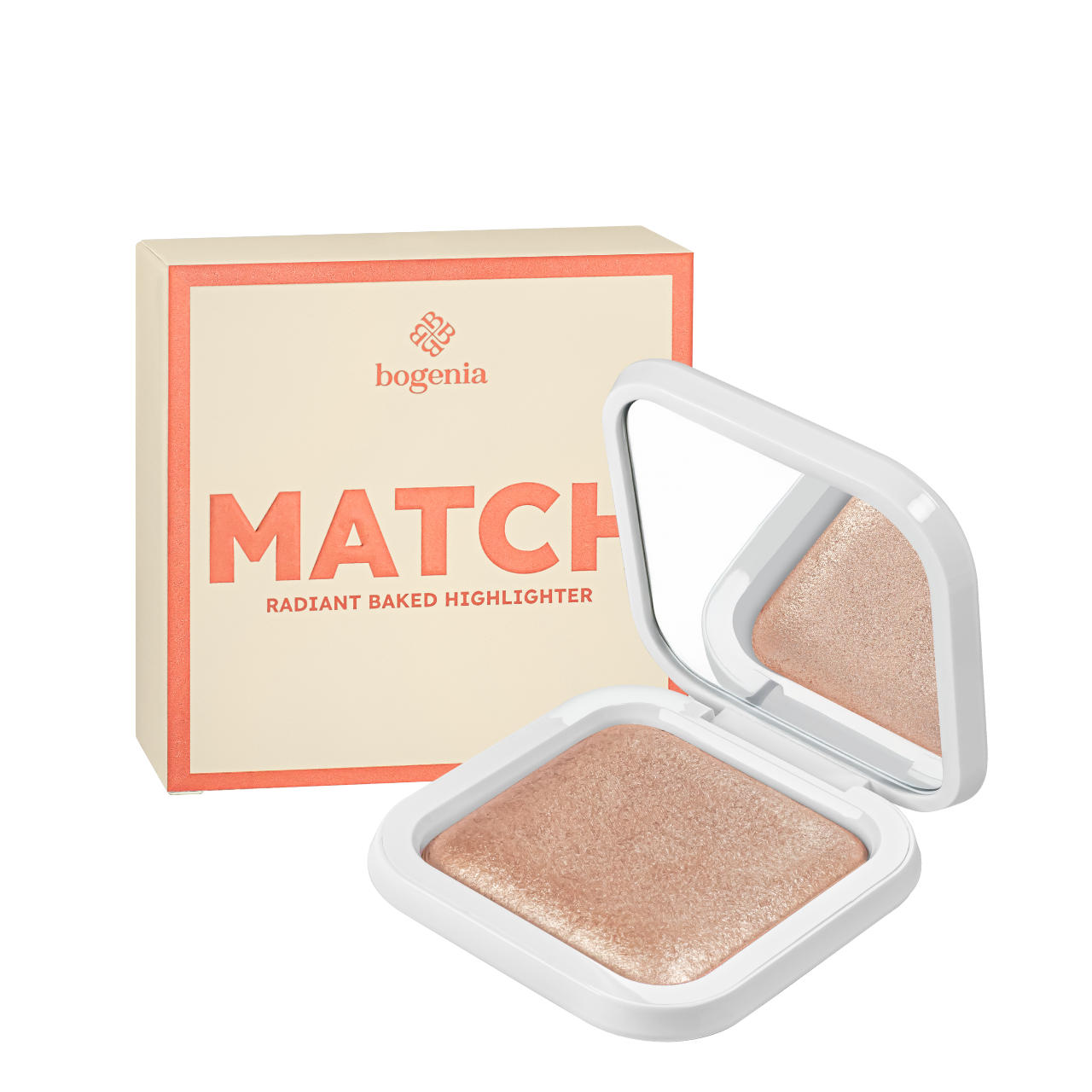 Хайлайтер запечений Bogenia Match Radiant Baked Highlighter 002 Світло-бежевий (BG671)