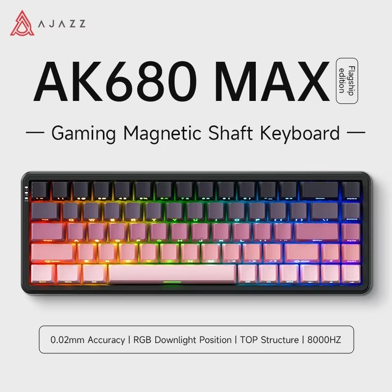Клавиатура проводная AJAZZ AK680 MAX Flagship Edition Magnetic Switch Pink Black (2000172) - фото 2 Клавиатура проводная AJAZZ AK680 MAX Flagship Edition Magnetic Switch Pink Black (2000172) - фото 2