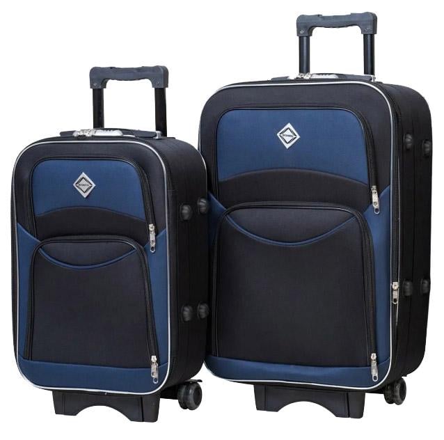 Набор чемоданов тканевых Bonro Style M/L 2 шт. Черно-синий (28448111)