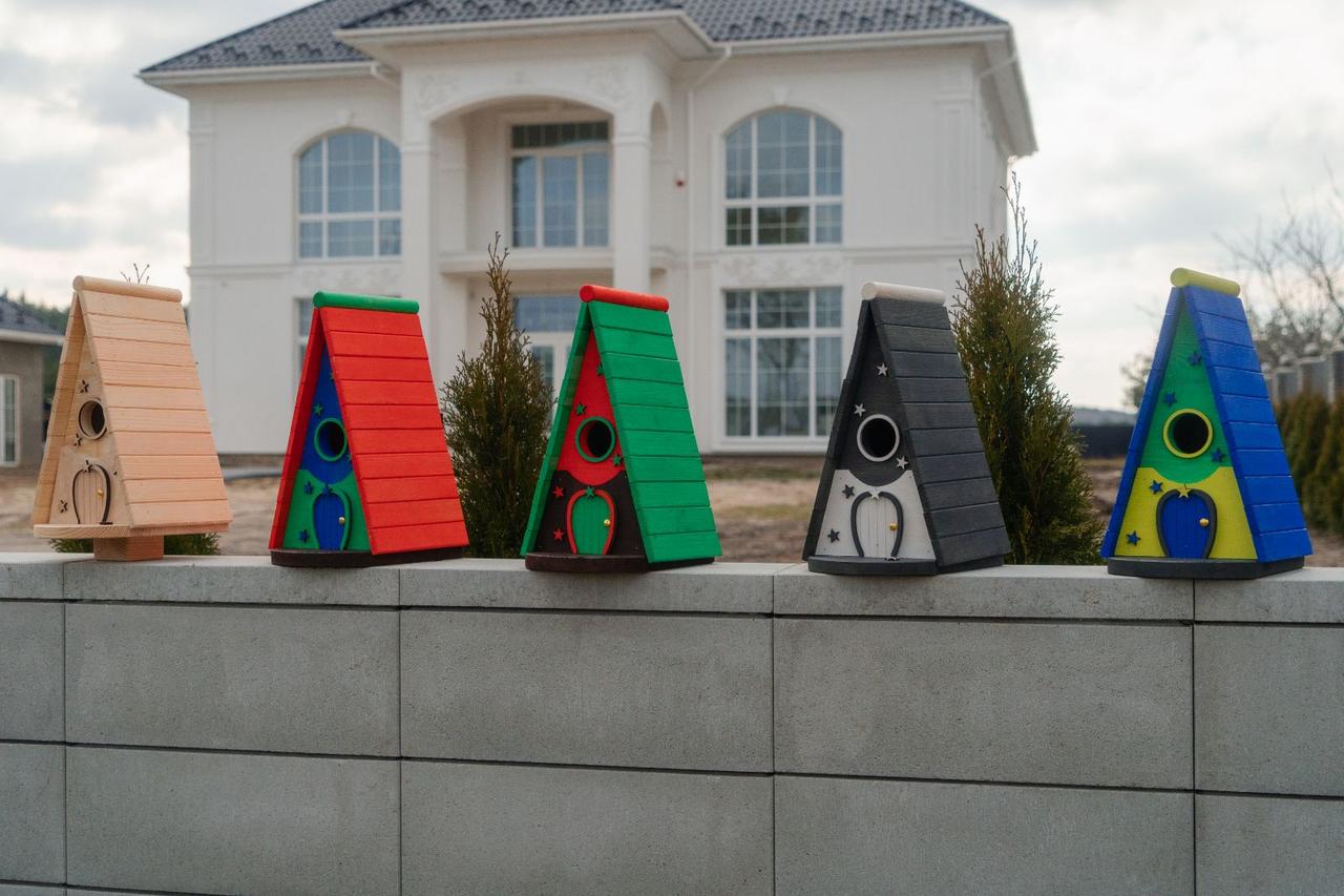 Дом для птиц Андромеда из древесины 325х290х210 мм Арбуз Красный - фото 4