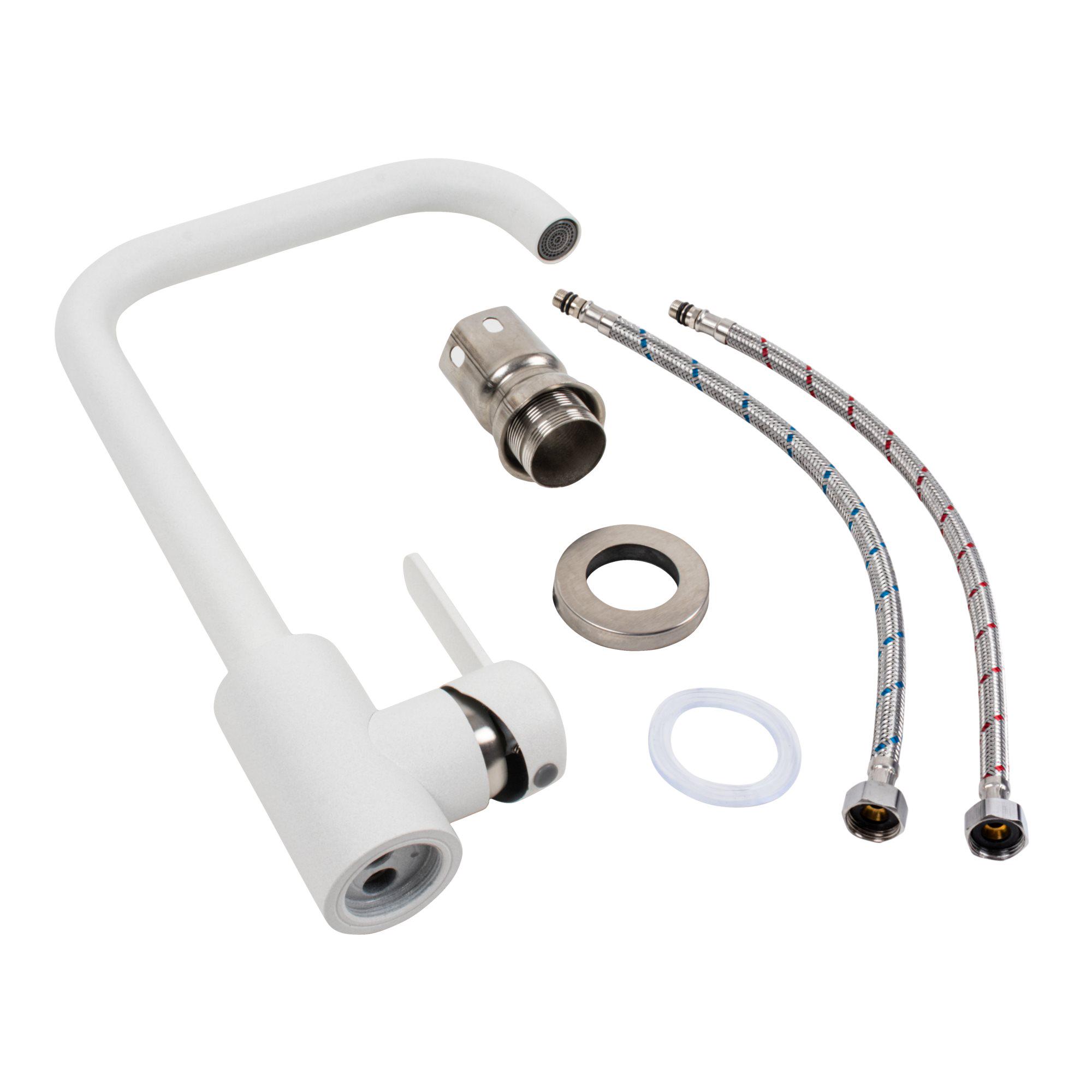 Смеситель кухонный Platinum KT 11 3008B-FH Белоснежный - фото 2 Смеситель кухонный Platinum KT 11 3008B-FH Белоснежный - фото 2