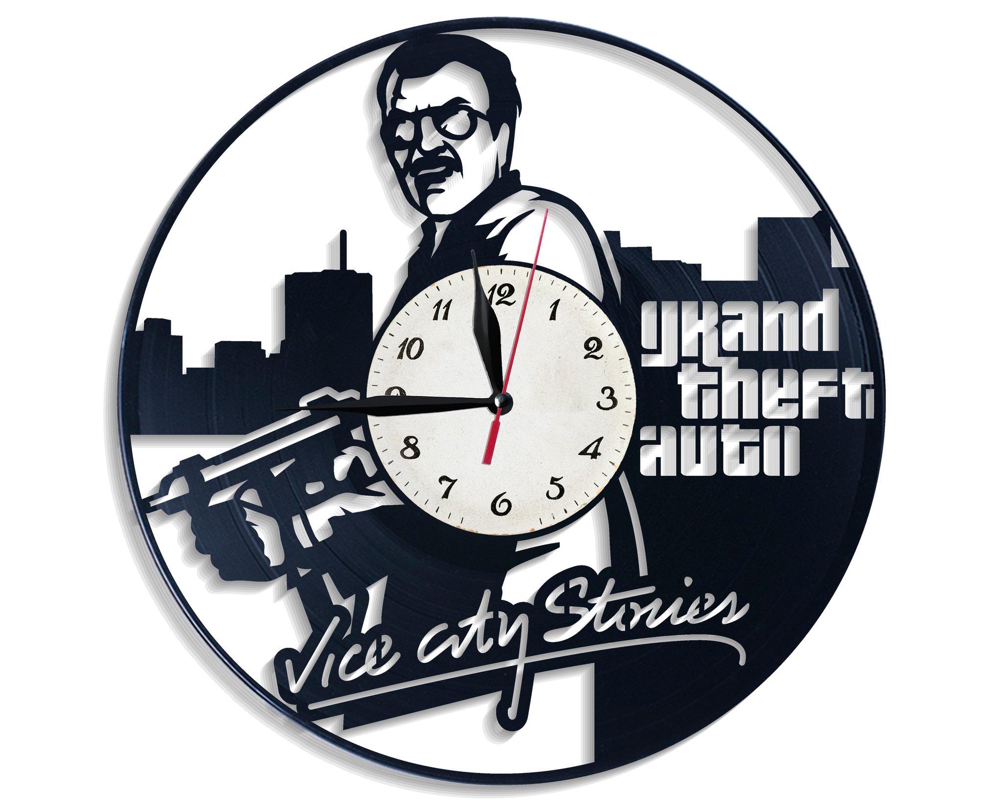 Часы настенные GTA Grand Theft Auto 2650 из виниловой пластинки