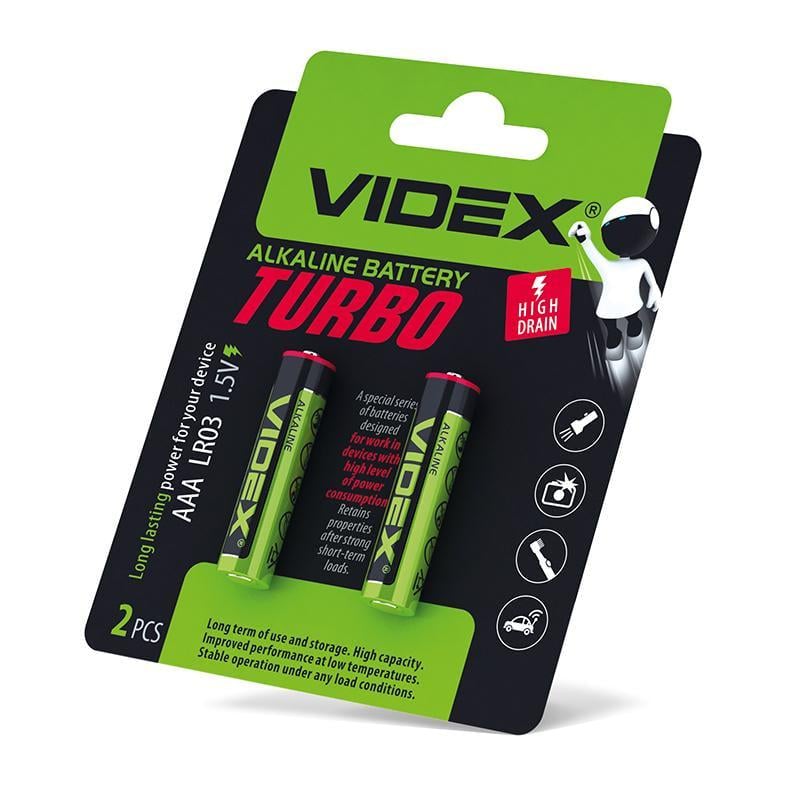 Батарейка лужна Videx LR03/AAA Turbo 2 шт. (29924620)