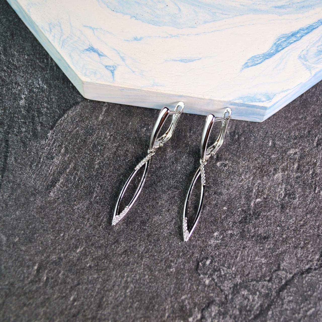 Сережки декоративні підвіски медична сталь родій (x086-1) Сережки декоративні підвіски медична сталь родій (x086-1)