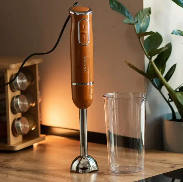 Блендер погружной ручной Sokany SK-1726 с мерным стаканом Оранжевый - фото 5 Блендер погружной ручной Sokany SK-1726 с мерным стаканом Оранжевый - фото 5
