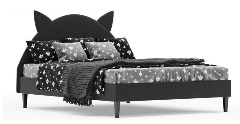 Ліжко м'яке дитяче ARIS Kitty Чорний