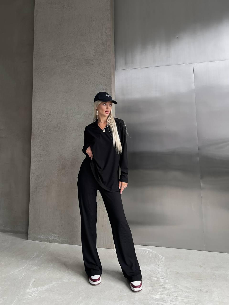 Костюм женский рубчик S Черный (С1499-699/Д)