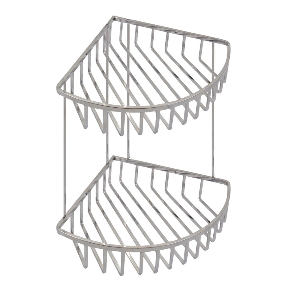 Полка для ванной комнаты Trento SS304 угловая двойная