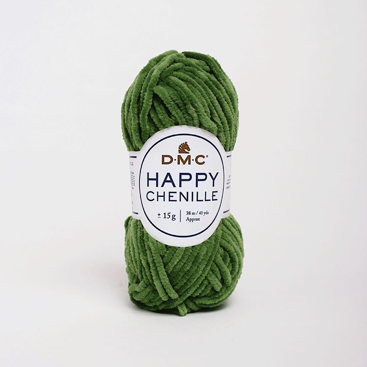 Пряжа велюровая DMC Happy Chenille 27 зеленый (2589)