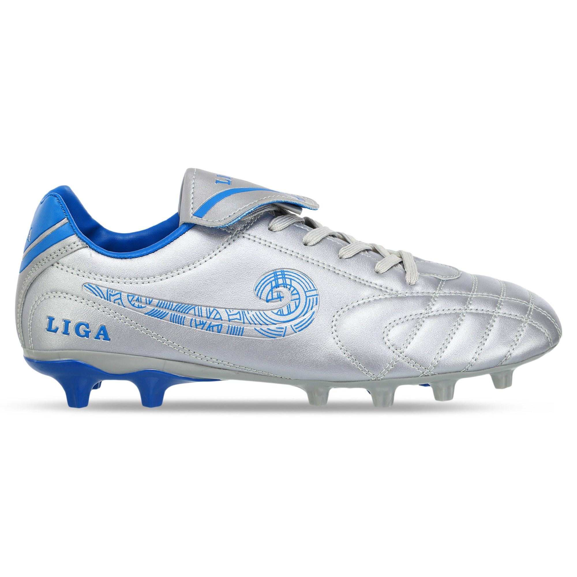 Бутсы футбольные Liga р.40 Серебряный/Синий (7-J-40-45)