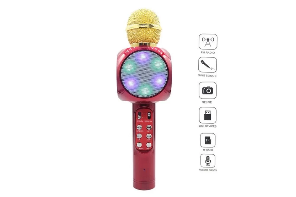 Мікрофон караоке Wster WS-1816 Bluetooth Red (373842) - фото 4