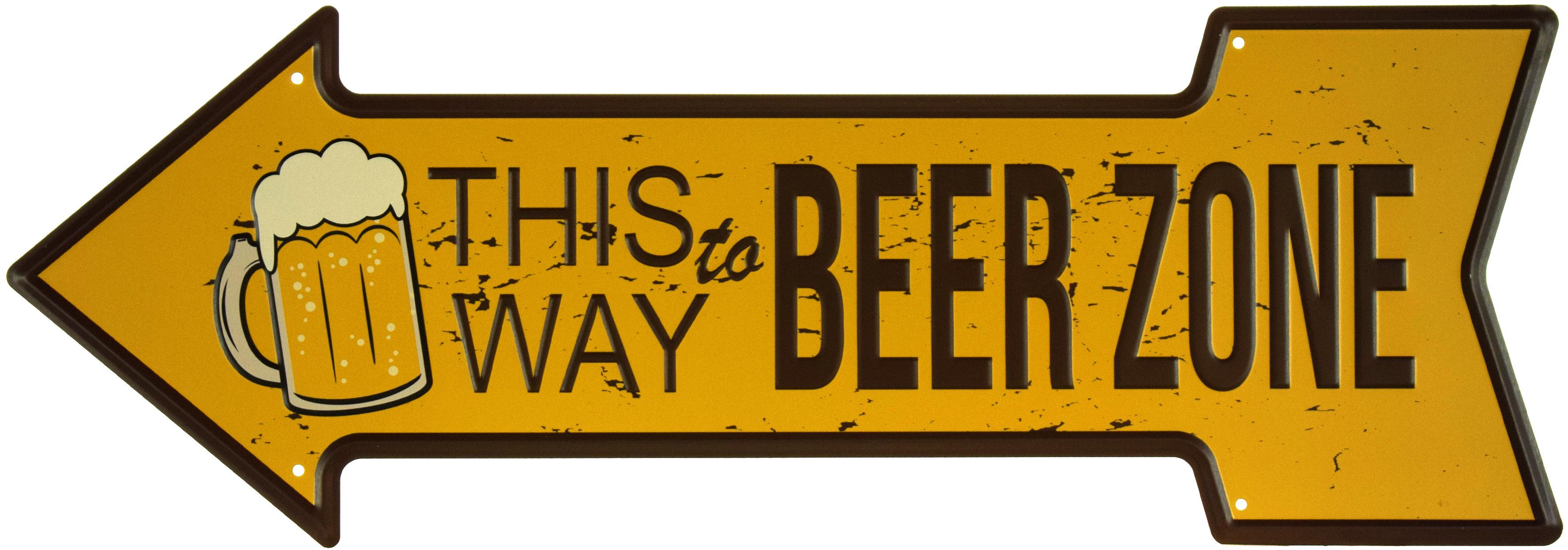 Табличка металева Це Шлях До Пива/This Way To Beer Zone 16x45 см