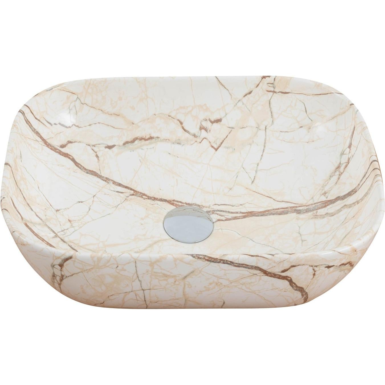 Раковина накладная Cabo Calypso 455x325 прямоугольная, белая/бежевая (АР000131997) Раковина накладная Cabo Calypso 455x325 прямоугольная, белая/бежевая (АР000131997)