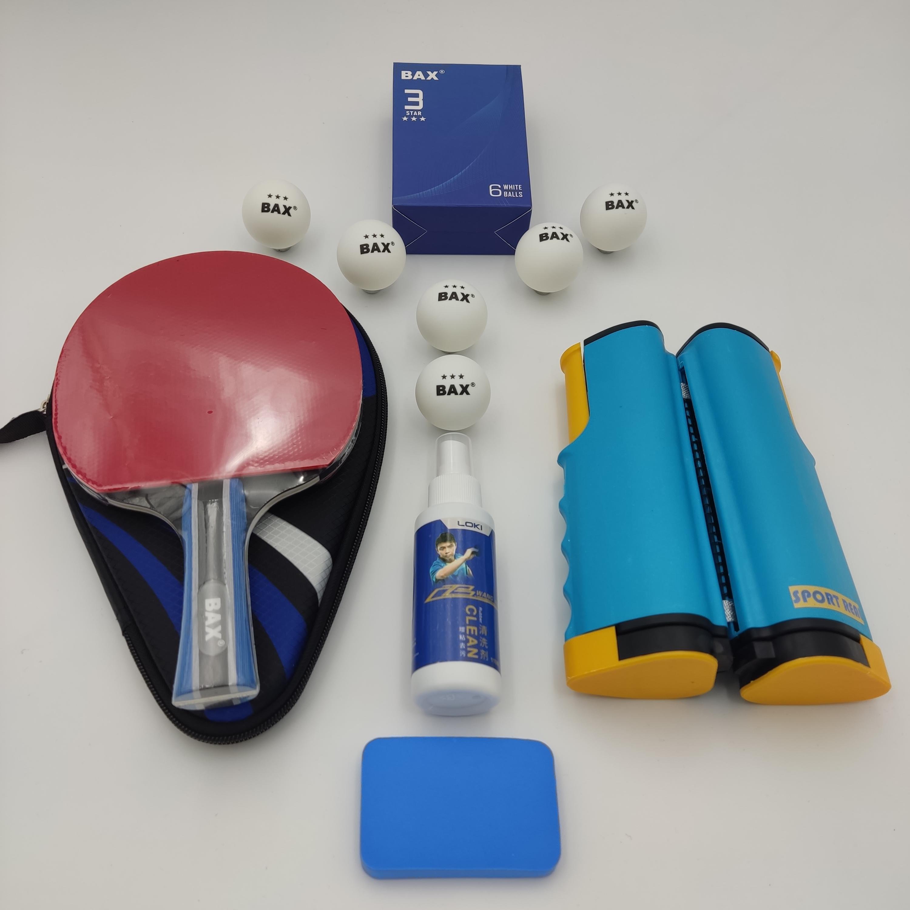 Ракетка для настільного тенісу Bax у чохлі з сіткою/набором для чищення/м'ячиками 6 шт. (151311+151309+151312+151306+151307)