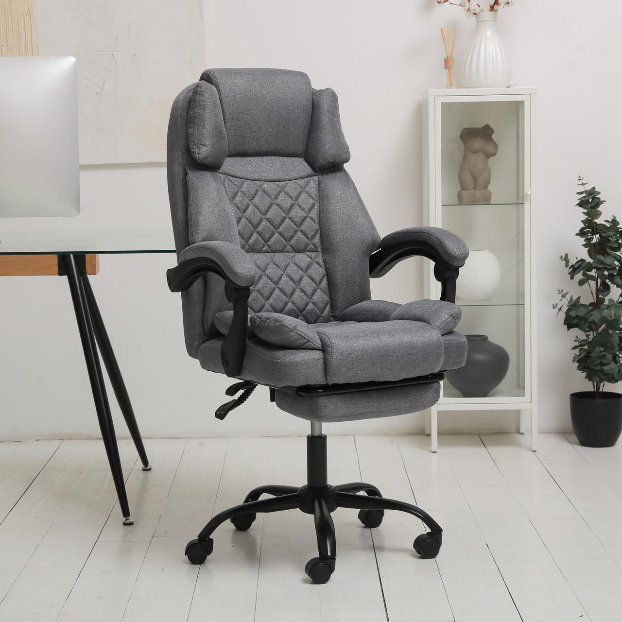 Кресло компьютерное DEXON ELITE из ткани с подставкой для ног Серый - фото 11 Кресло компьютерное DEXON ELITE из ткани с подставкой для ног Серый - фото 11