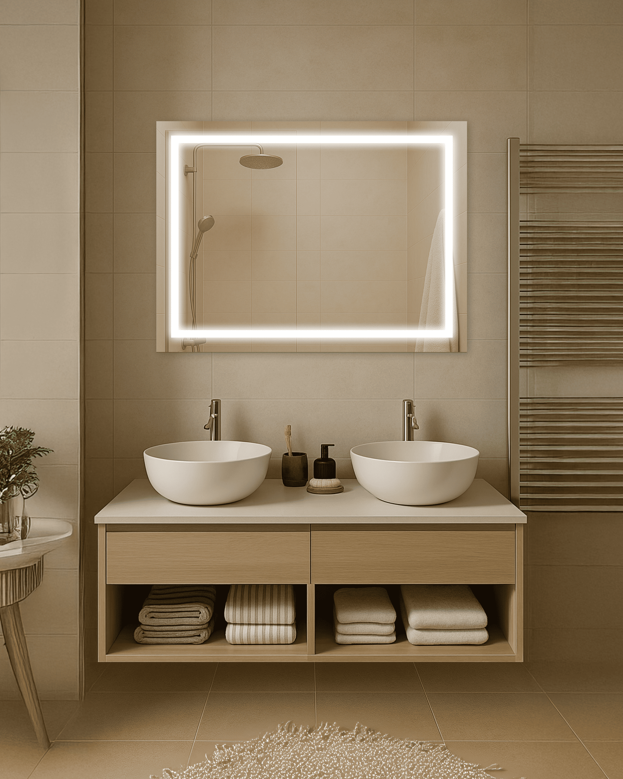 Зеркало с LED подсветкой для ванной комнаты Эджи 900х1300 мм (EJI-900х1300)