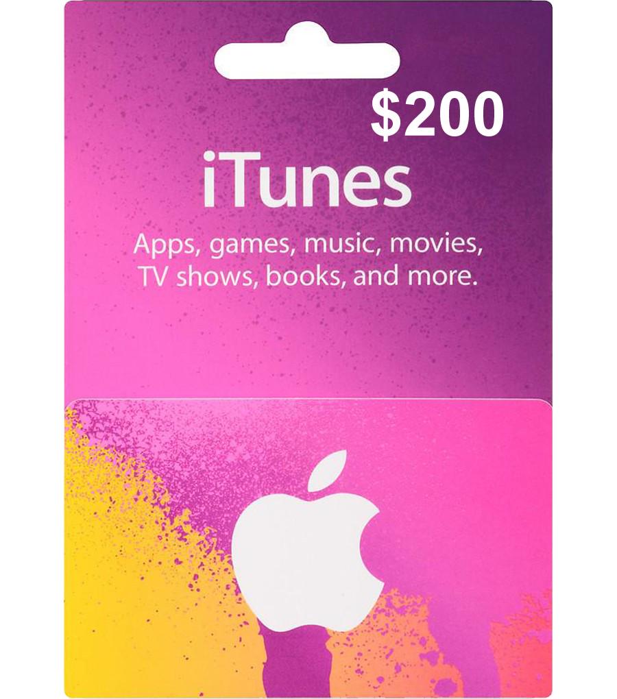 Подарункова карта iTunes/App Store Gift Card 200 USD US регіон (30408546)