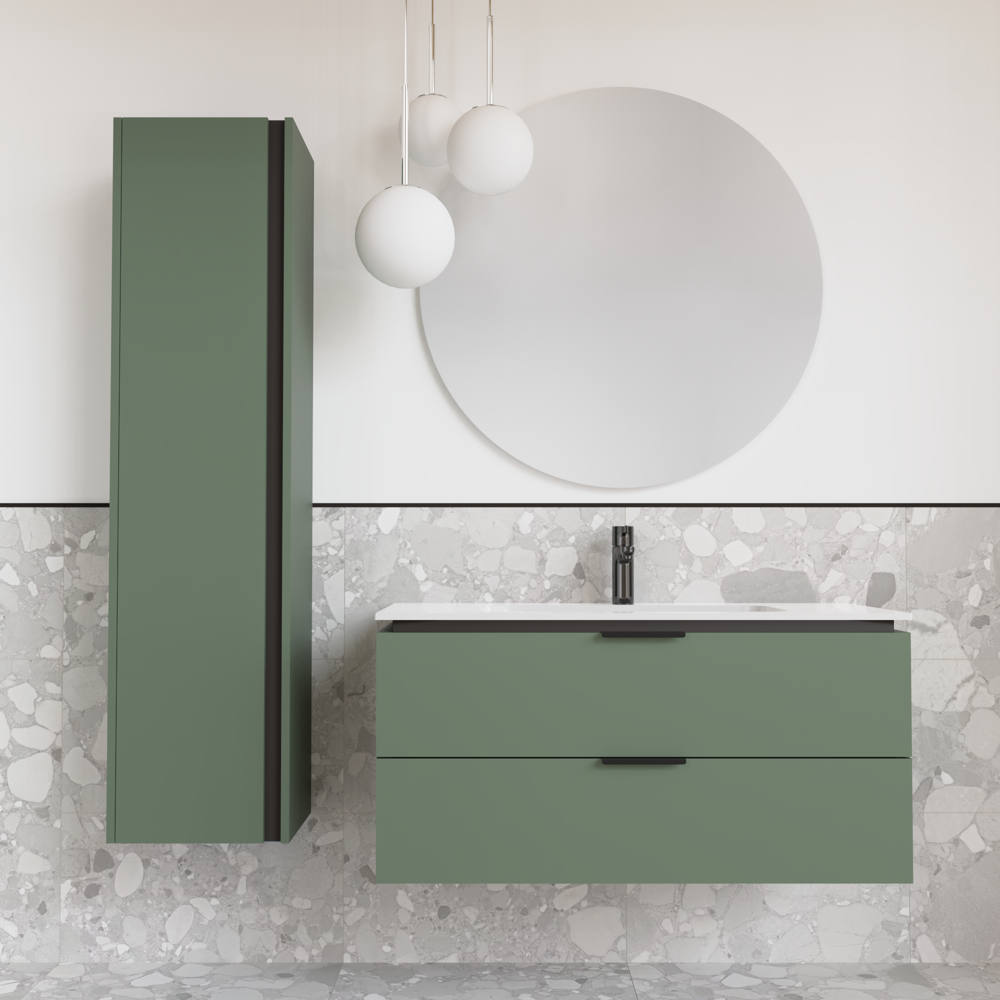 Тумба підвісна з раковиною MVK Vostok Icon 100 В2 1000х450х530 мм Зелений димчастий (p2100gr) - фото 4 Тумба підвісна з раковиною MVK Vostok Icon 100 В2 1000х450х530 мм Зелений димчастий (p2100gr) - фото 4