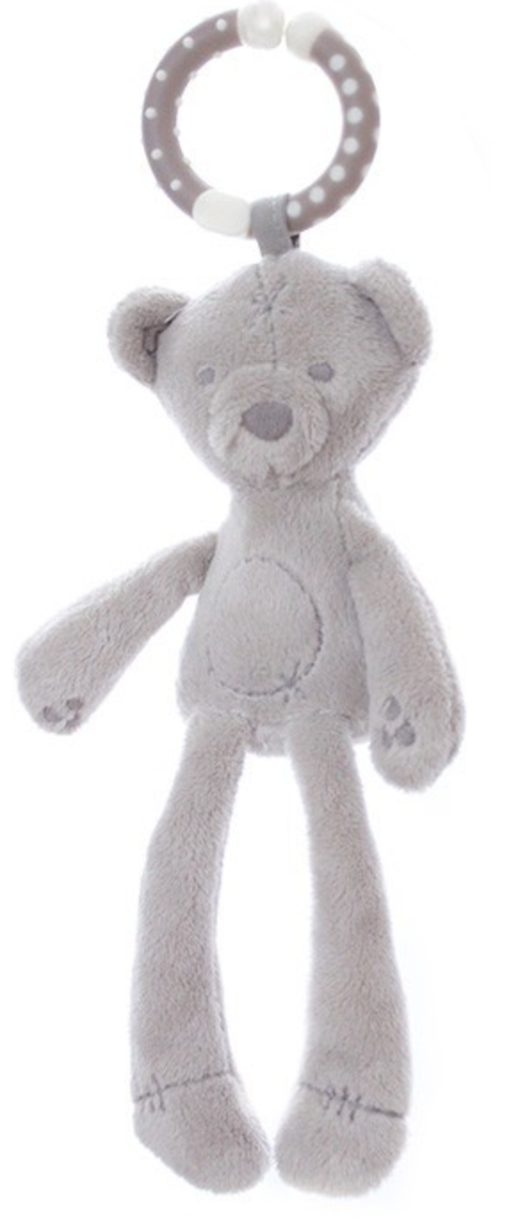 Игрушка-подвеска мишка с погремушкой Серый (111147)