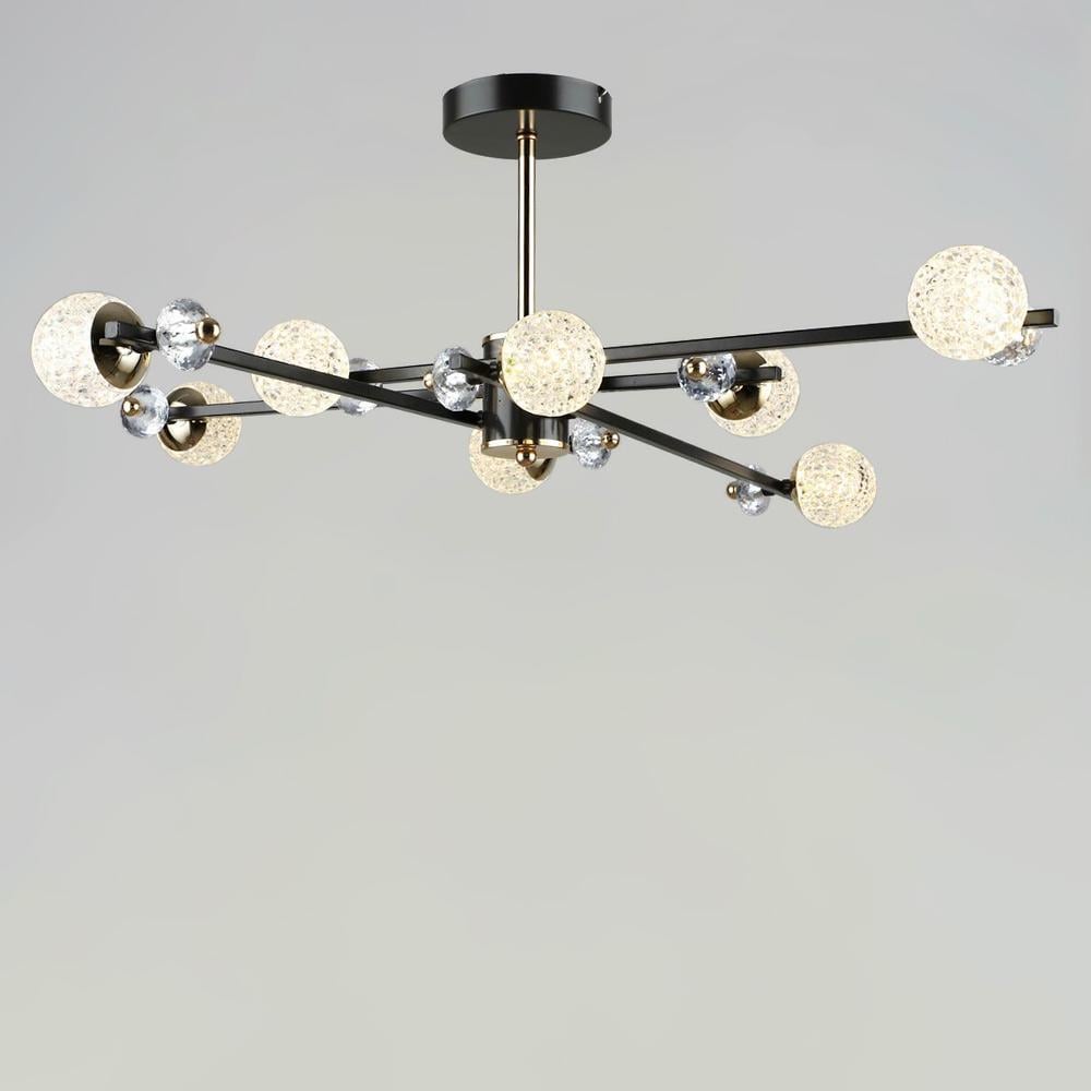 Люстра потолочная светодиодная Lighthouse SRS-19917/8 COFFEE+FGD 96W Кофейный/Золотой/Белый 