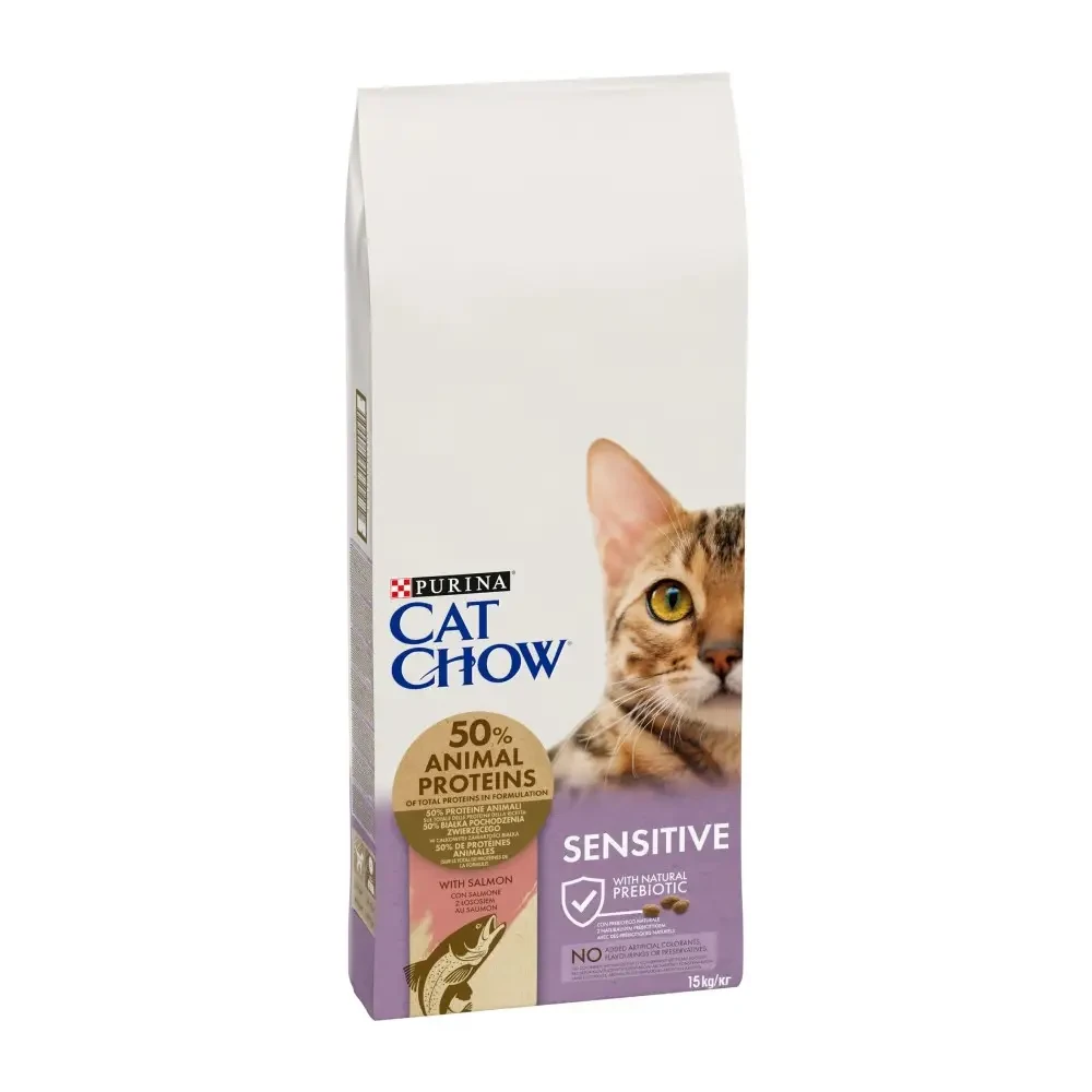Сухий корм для котів Cat Chow Sensitive лосось 15 кг (7613035394902)