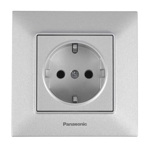 Розетка із заземленням Panasonic Arkedia Slim Сріблястий (WNTC0202-2SL) - фото 1