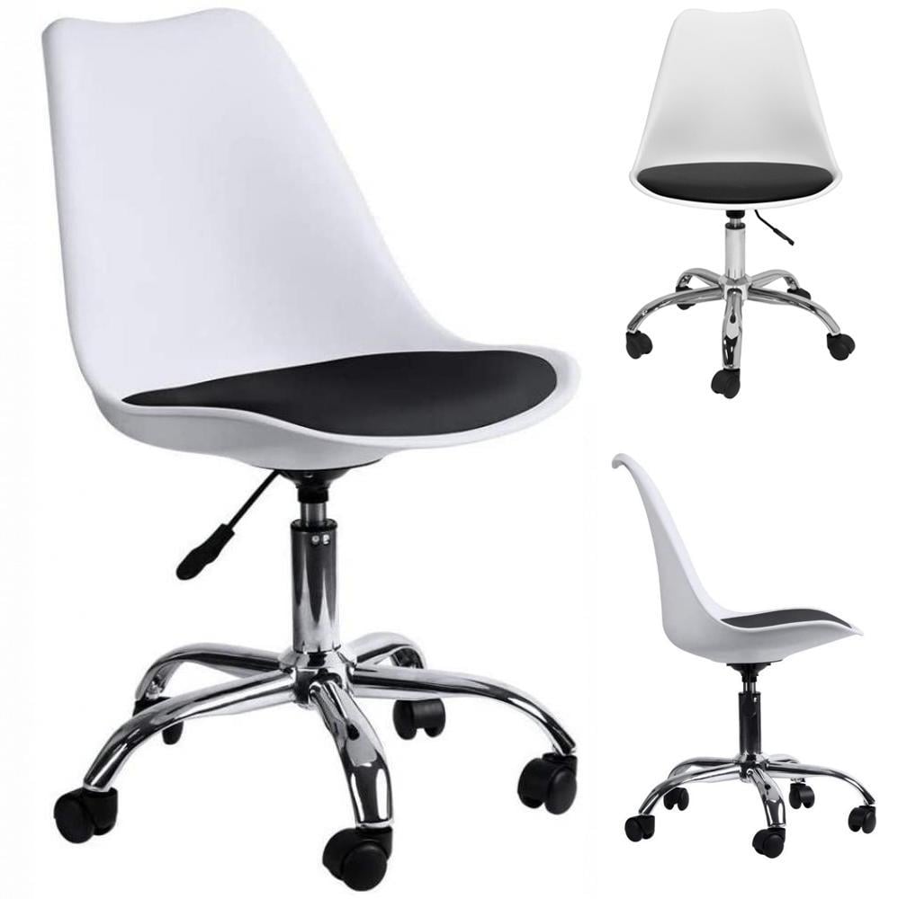 Офісне крісло Bonro B-487 на колесах з чорним сидінням з екошкіри Білий (132-76-42300042) - фото 2 Офісне крісло Bonro B-487 на колесах з чорним сидінням з екошкіри Білий (132-76-42300042) - фото 2