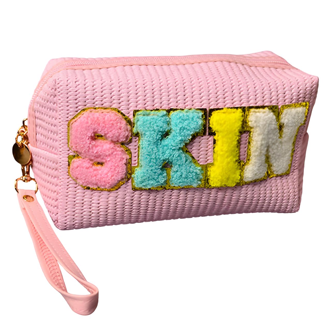 Косметичка женская плетеная Skin 18х12х8 см Розовый (24-402)