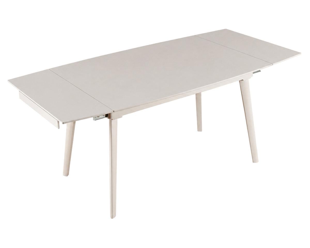Стол обеденный раскладной Intarsio LORIAN CERAMIC 120/180х80 см Белый/Кашемир