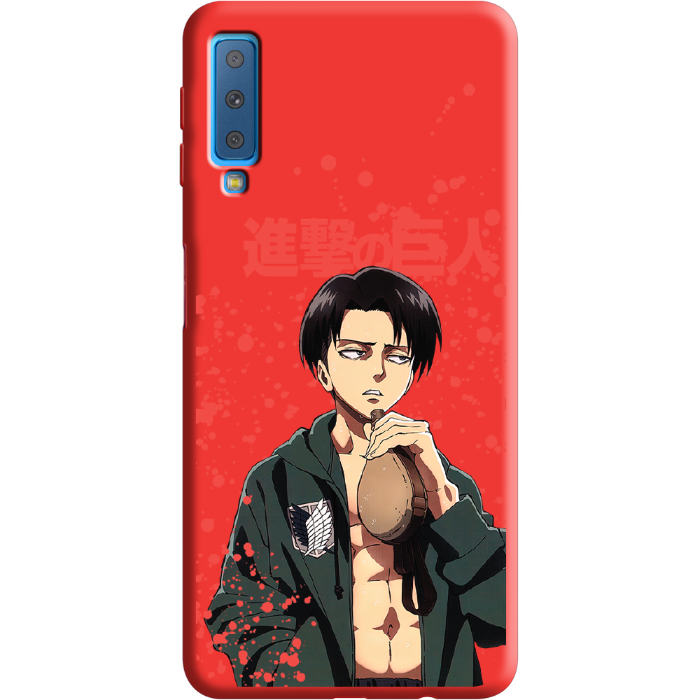 Чехол Boxface Samsung A750 Galaxy A7 2018 Атака Титанов Леви Красный силикон (35481-bk89-36138)